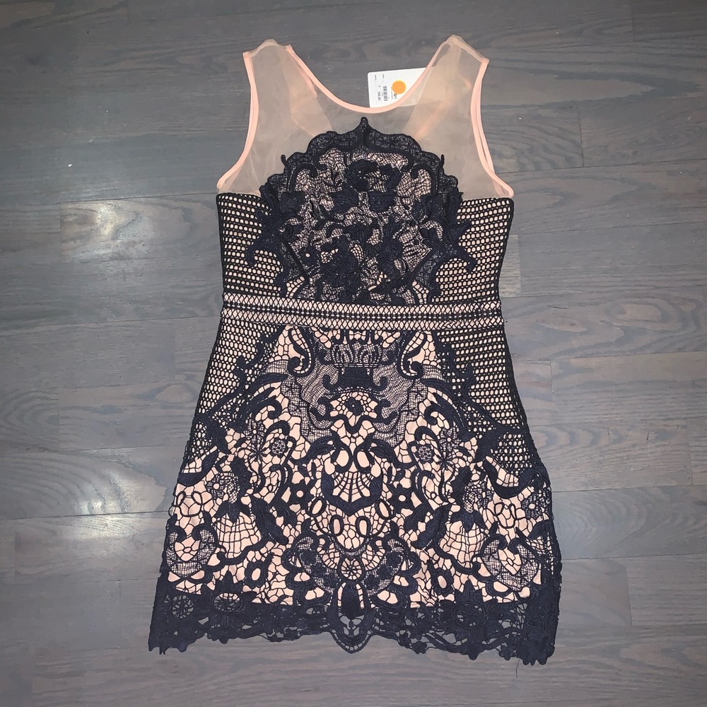 NWT Karlie mesh and lace mini dress